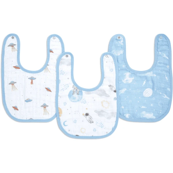 Aden + Anais™ Essentials Baumwoll-Musselin-Lätzchen Space Explorers 3er Pack 3 Aden + Anais™ Essentials Baumwoll-Musselin-Lätzchen Space Explorers 3er Pack