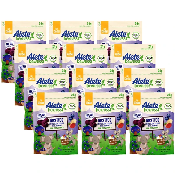Alete Bio Obsties Heidelbeere Banane Mit Joghurt 12x 24 G Ab 3 Jahren 3 Alete Bio Obsties Heidelbeere Banane Mit Joghurt 12x 24 G Ab 3 Jahren