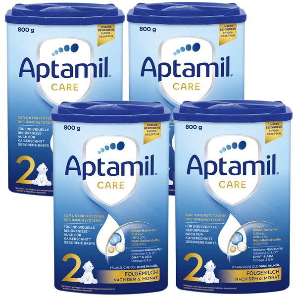 Aptamil Folgemilch 2 CARE 4x 800g Nach Dem 6. Monat 3 Aptamil Folgemilch 2 CARE 4x 800g Nach Dem 6. Monat