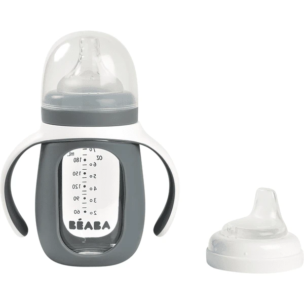 BEABA® Glas-Trinklernflasche 2 In 1, 210 Ml - Mineral Grau 3 BEABA® Glas-Trinklernflasche 2 In 1, 210 Ml - Mineral Grau