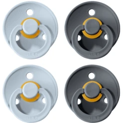 BIBS® Schnuller Colour Baby Blue / Iron 6-18 Monate, 4 Stk.
