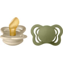 BIBS® Schnuller Couture Olive / Vanilla Latex 0-6 Monate, 2 Stk.