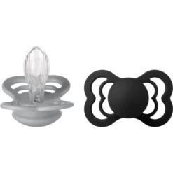 BIBS® Schnuller Supreme Cloud/Black Silikon 6-36 Monate, 2 Stk.