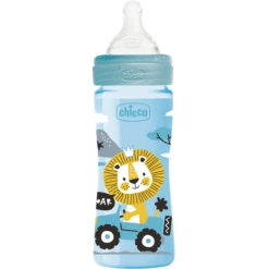 Chicco Well-Being Colored, 250ml, Durchschnittlicher Durchfluss, Boy, 2M+