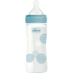 Chicco Well-Being Glas 240ml, Normaler Durchfluss, Boy, 0M+