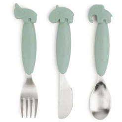 Done By Deer™ Besteck Easy Grip Deer Friends Grün