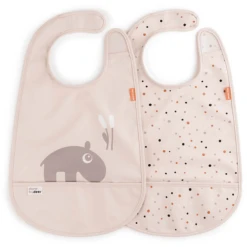 Done By Deer™ Lätzchen Mit Klettverschluss 2er Pack Ozzo Rosa