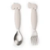 Done By Deer™ Löffel- Und Gabelset Easy-grip, Deer Friends Sand -Babynahrung done by deer loeffel und gabelset easy grip deer friends sand a373554
