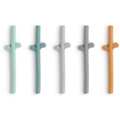 Done By Deer™ Peekaboo Strohhalm 5-er Pack Farbmix Blau