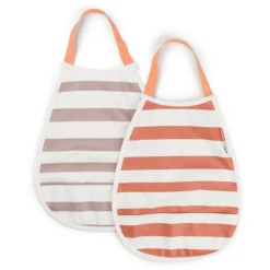 Done By Deer™ Pull-over Lätzchen 2er Pack Stripes Papaya / Rosa