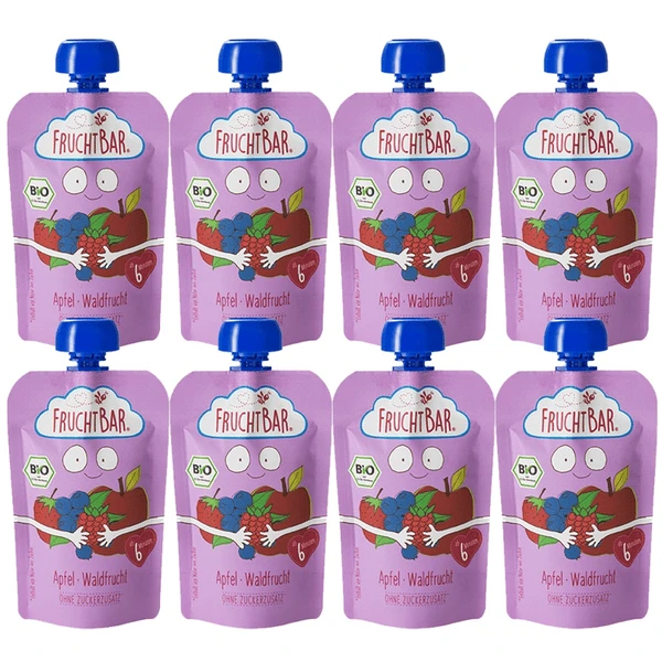 FRUCHTBAR® Bio-Püree Apfel-Waldfrucht Ab Dem 6.Monat 8 X 100g 3 FRUCHTBAR® Bio-Püree Apfel-Waldfrucht Ab Dem 6.Monat 8 X 100g