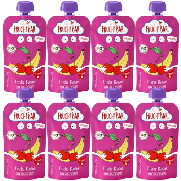 FRUCHTBAR® Bio-Püree Kirsch-Banane Ab Dem 6. Monat 8 X 120 G 3 FRUCHTBAR® Bio-Püree Kirsch-Banane Ab Dem 6. Monat 8 X 120 G