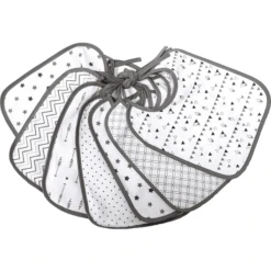 HÜTTE & CO Lätzchen 7er-Pack Grau