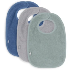 Jollein Frotte Lätzchen 3er-Pack Ash Green/ Storm Grey/ Jeans Blue