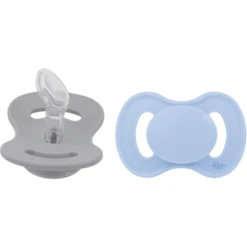 Lullaby Planet Schnuller Dental Aus Silikon Gr. 1 Ice Blue & Misty Grey, 2er Pack
