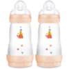 MAM Babyflasche Easy Start Anti-Colic 260 Ml, 0+ Monate, Schildkröte, 2 Stück -Babynahrung mam babyflasche easy start anti colic 260 ml 0 monate schildkroete 2 stueck a383058