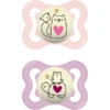 MAM Nachtschnuller Supreme Night Silikon, 0-6 Monate, 2 Stk., Katze/Frosch
