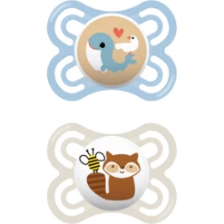 MAM Schnuller Perfect Silikon, 0-6 Monate, 2 Stk., Wal/Waschbär