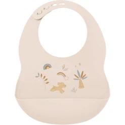 Nattou Silicon Lätzchen Bedruckt Beige