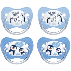 Nip® Schnuller Family Gr. 1 Latex Pinguin Und Zebra 4 Stück