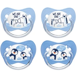 Nip® Schnuller Family Gr. 2 Silikon Pinguin Und Zebra 4 Stück
