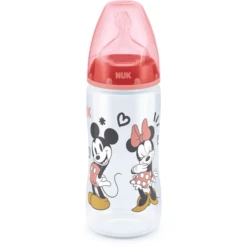 NUK Babyflasche First Choice + Disney Minnie Mouse 300 Ml,Temperature Control Rot