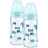 NUK Glasflasche First Choice⁺ Ab Der Geburt 240 Ml, Temperature Control Im Doppelpack Blau -Babynahrung nuk glasflasche first choice ab der geburt 240 ml temperature control im doppelpack blau a329554