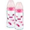 NUK Glasflasche First Choice⁺ Ab Der Geburt 240 Ml, Temperature Control Im Doppelpack Rosa -Babynahrung nuk glasflasche first choice ab der geburt 240 ml temperature control im doppelpack rosa a329555