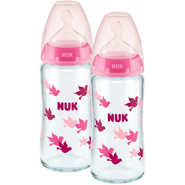 NUK Glasflasche First Choice⁺ Ab Der Geburt 240 Ml, Temperature Control Im Doppelpack Rosa 3 NUK Glasflasche First Choice⁺ Ab Der Geburt 240 Ml, Temperature Control Im Doppelpack Rosa