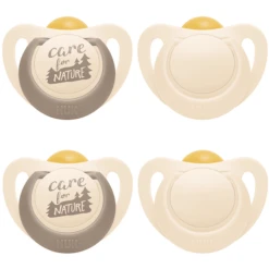 NUK Schnuller For Nature Latex 0-6 Monate, Beige Im 4er-Set