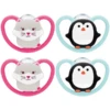 NUK Schnuller Space Gr. 3, 18 - 36 Monate Silikon Katze/Pinguin 4 Stück