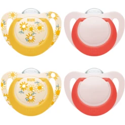 NUK Schnuller Star, Gr. 2 In Gelb/rot