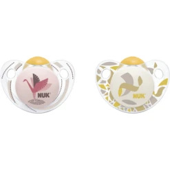 NUK Schnuller Trendline Latex Gr. 2 Gelb / Rosa Oder Blau / Grün