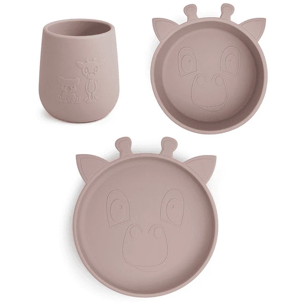 Nuuroo Geschirrset Judi Giraffe 3er, Woodrose 3 Nuuroo Geschirrset Judi Giraffe 3er, Woodrose