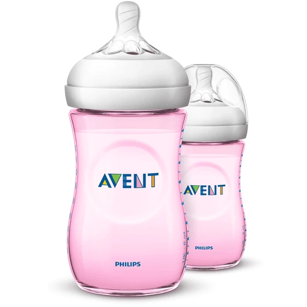 Philips Avent Natural Flasche SCF034/27, 260ml, 2 Stück, Rosa 3 Philips Avent Natural Flasche SCF034/27, 260ml, 2 Stück, Rosa