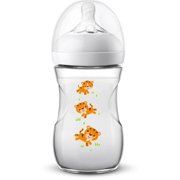 Philips Avent Natural Flasche SCF070/20, 260ml, 1 Stück, Tiger 3 Philips Avent Natural Flasche SCF070/20, 260ml, 1 Stück, Tiger