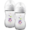 Philips Avent Natural Flasche SCF070/22, 260ml, 2 Stück, Hippo -Babynahrung philips avent natural flasche scf070 22 260ml 2 stueck hippo a317475