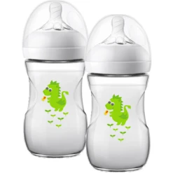 Philips Avent Natural Flasche SCF070/24, 260ml, 2 Stück, Drache