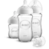 Philips Avent Natural Flaschen-Set Glas Für Neugeborene SCD303/01, 3 Flaschen & Schnuller -Babynahrung philips avent natural flaschen set glas fuer neugeborene scd303 01 3 flaschen schnuller a268976