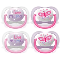 Philips Avent Schnuller Ultra Air SCF080/02 Collection Happy 0-6m Girl Mama/Butterfly Im Doppelpack