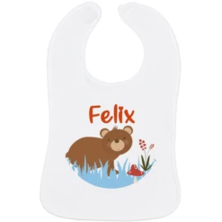 Schnullireich Baby Lätzchen Mit Namen Bär Friends Weiß