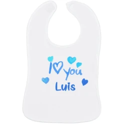 Schnullireich Baby Lätzchen Mit Namen I Love You Weiß
