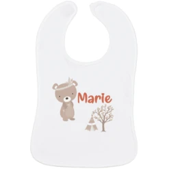 Schnullireich Baby Lätzchen Mit Namen Kleiner Bär Weiß