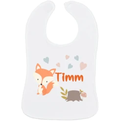 Schnullireich Baby Lätzchen Mit Namen Kleiner Fuchs Weiß