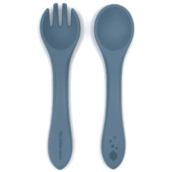 The Cotton Cloud Kinderbesteckset Aus Silikon Smokey Blue