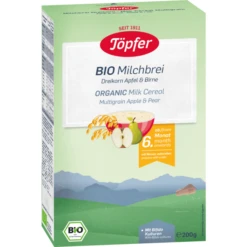 Töpfer Bio-Milchbrei Dreikorn Apfel & Birne 200 G Ab Dem 6. Monat