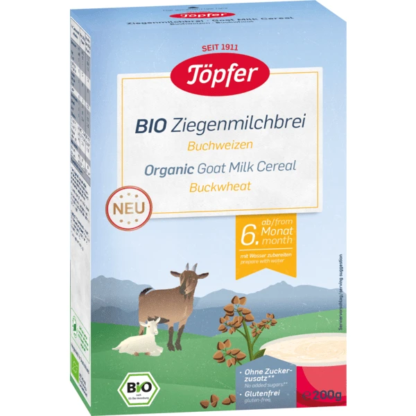 Töpfer Bio-Ziegenmilchbrei Buchweizen 200 G Ab Dem 6. Monat 3 Töpfer Bio-Ziegenmilchbrei Buchweizen 200 G Ab Dem 6. Monat